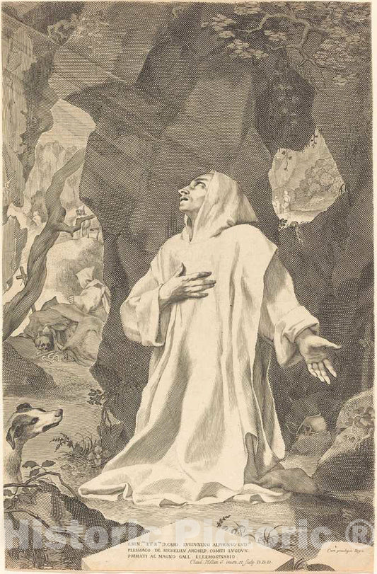 Art Print : Claude Mellan, Saint Bruno - Vintage Wall Art
