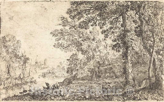 Art Print : Claude Lorrain, The Vision (L'apparition), c. 1630 - Vintage Wall Art