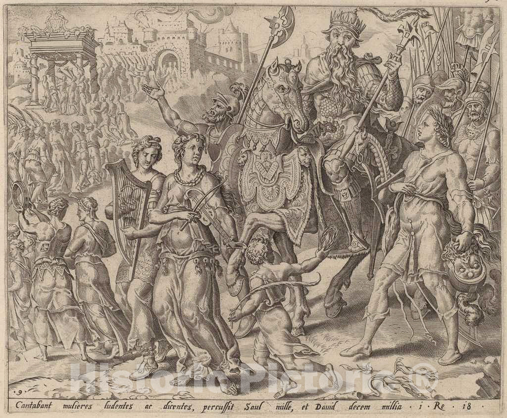Art Print : Maerten Van Heemskerck, The Triumph of Saul and David, c.1556 - Vintage Wall Art