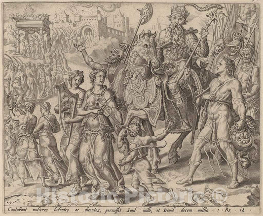 Art Print : Maerten Van Heemskerck, The Triumph of Saul and David, c.1556 - Vintage Wall Art