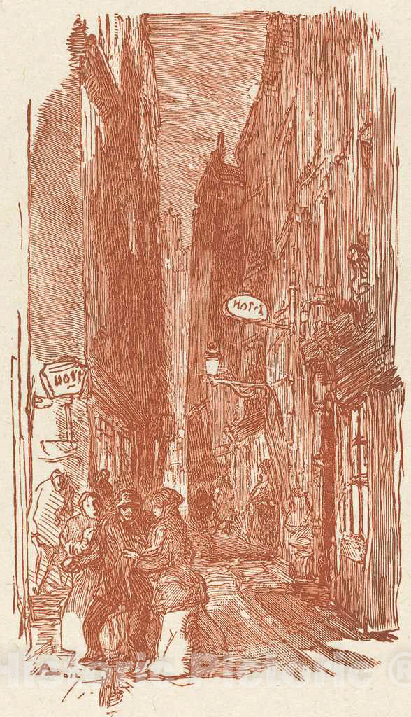 Art Print : Auguste LepÃ¨re, Rue Saint-Severin, 1901 - Vintage Wall Art