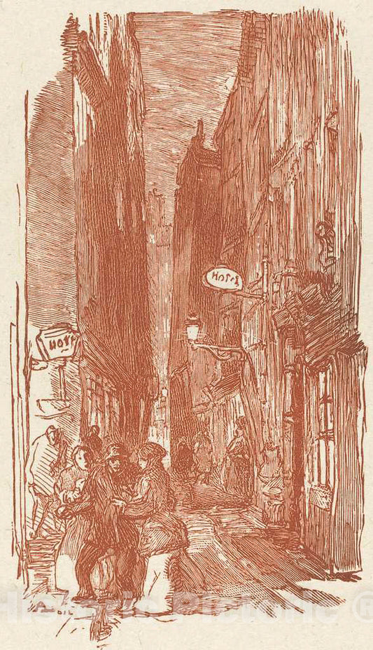 Art Print : Auguste LepÃ¨re, Rue Saint-Severin, 1901 - Vintage Wall Art