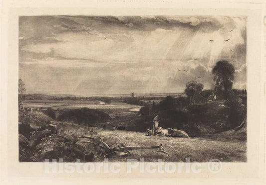 Art Print : Lucas After Constable, Summer Morning, in or After 1830 - Vintage Wall Art