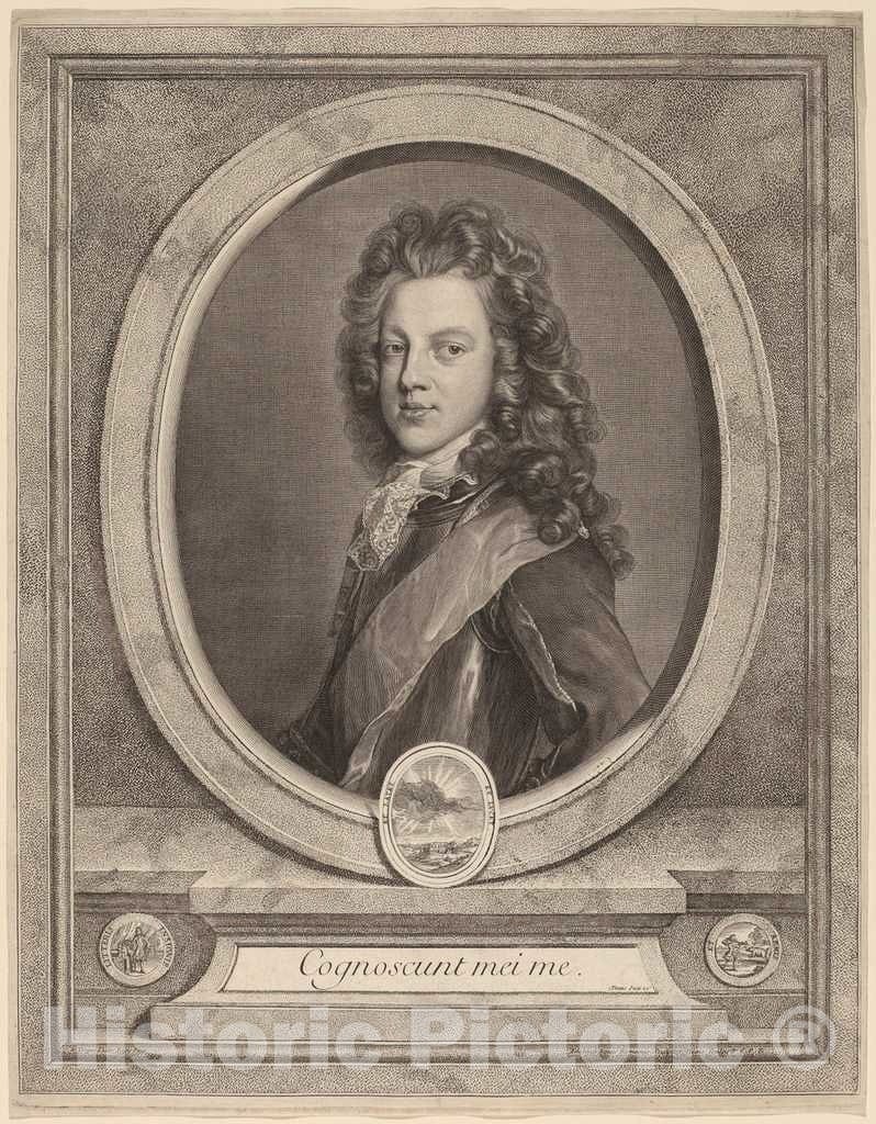 Art Print : Edelinck After de Troy, James III, Prince of Wales - Vintage Wall Art