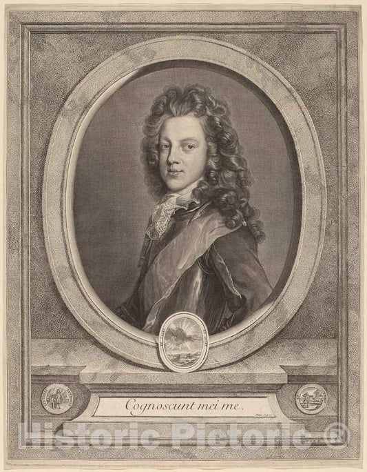 Art Print : Edelinck After de Troy, James III, Prince of Wales - Vintage Wall Art