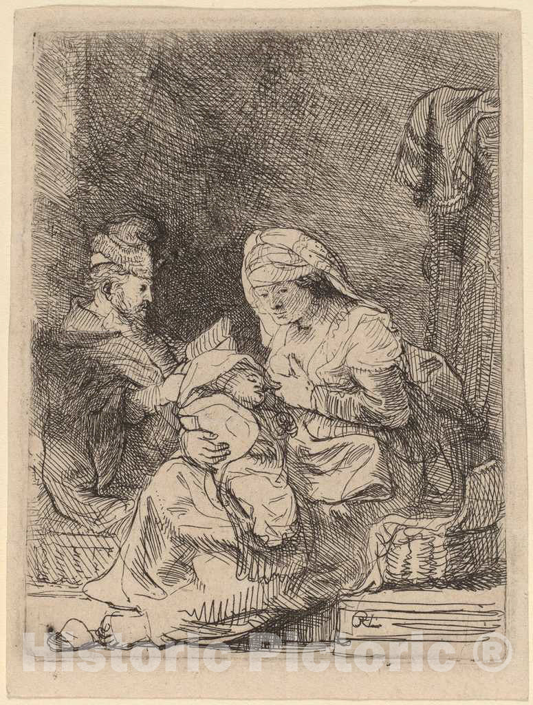 Art Print : Rembrandt, The Holy Family, c. 1632 - Vintage Wall Art