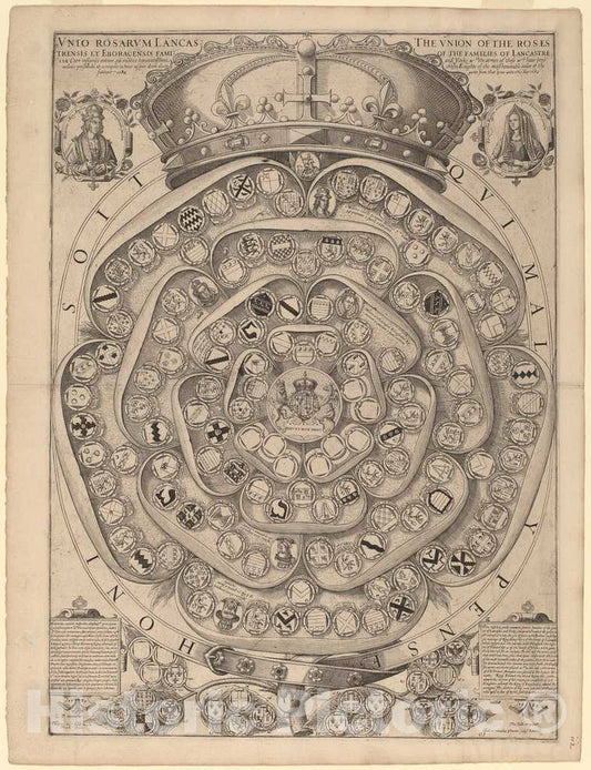 Art Print : Hondius I After Talbot, Talbot's Rose: A Record of The Knights of The Garter, 1486-1589, 1589 - Vintage Wall Art