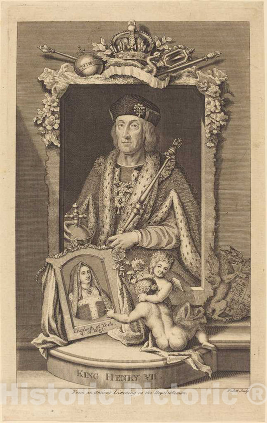 Art Print : Hulett After Vertue, King Henry VII - Vintage Wall Art