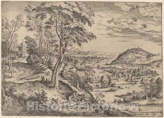 Art Print : Hieronymus Cock, Cephalus and Procris, 1558 - Vintage Wall Art
