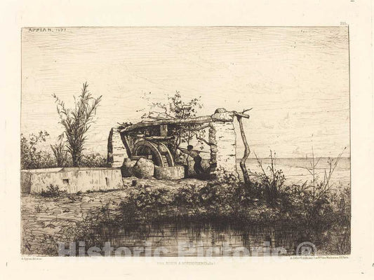 Art Print : Adolphe Appian, Une Moria a Bordiquier (Italie), 1873 - Vintage Wall Art