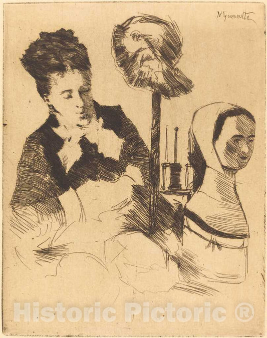 Art Print : Norbert Goeneutte, The Milliner (La Modiste) - Vintage Wall Art