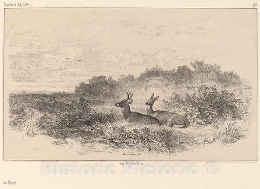 Art Print : Karl Bodmer, Le Repos - Vintage Wall Art