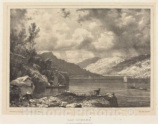 Art Print : Bonington After Alexandre Pernot, Lac Lomond, 1826 - Vintage Wall Art