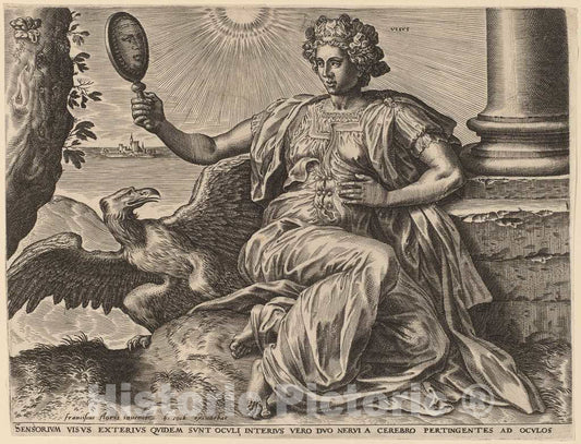Art Print : Cort After Frans Floris I, Visus, 1561 - Vintage Wall Art