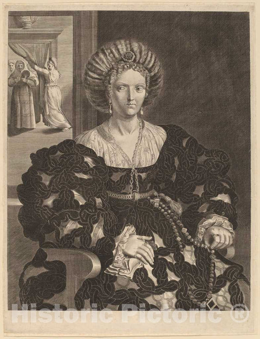 Art Print : Holsteyn II After Correggio, Isabella d'Este - Vintage Wall Art