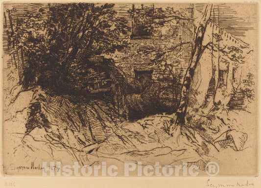 Art Print : Francis Seymour Haden, The Mill-Wheel, 1874 - Vintage Wall Art