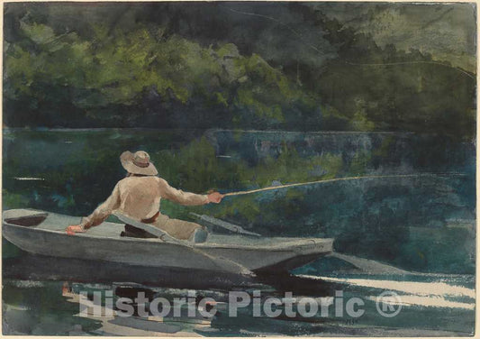 Art Print : Winslow Homer, Casting, Number Two, 1894 - Vintage Wall Art