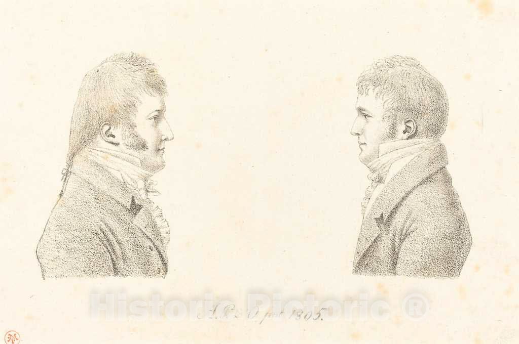 Art Print : Louis d' OrlÃ©ans, Self-Portrait and The Artist's Brother, 1805 - Vintage Wall Art