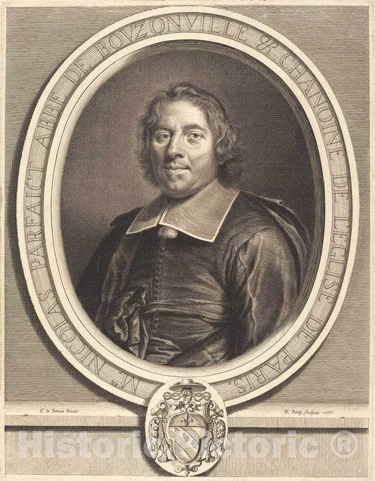 Art Print : Nicolas de Poilly After Lefebvre, Nicolas Parfait, 1666 - Vintage Wall Art