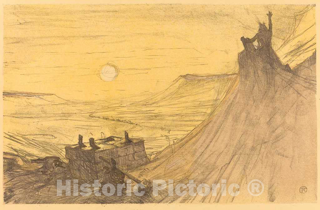 Art Print : Henri de Toulouse-Lautrec, Cover for Au pied du SinaÃ¯, 1898 - Vintage Wall Art