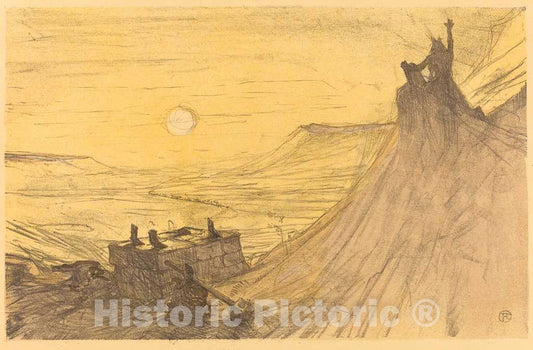Art Print : Henri de Toulouse-Lautrec, Cover for Au pied du SinaÃ¯, 1898 - Vintage Wall Art