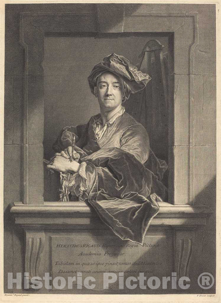 Art Print : Drevet After Hyacinthe Rigaud, Hyacinthe Rigaud, 1714 - Vintage Wall Art