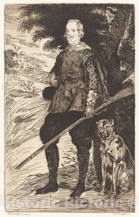 Art Print : Manet After Diego VelÃ¡zquez, Philip IV (Philippe IV), 1862 - Vintage Wall Art