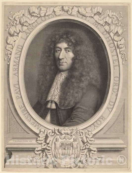 Art Print : Peter Ludwig Van Schuppen, Langlois de Blancfort, 1675 - Vintage Wall Art
