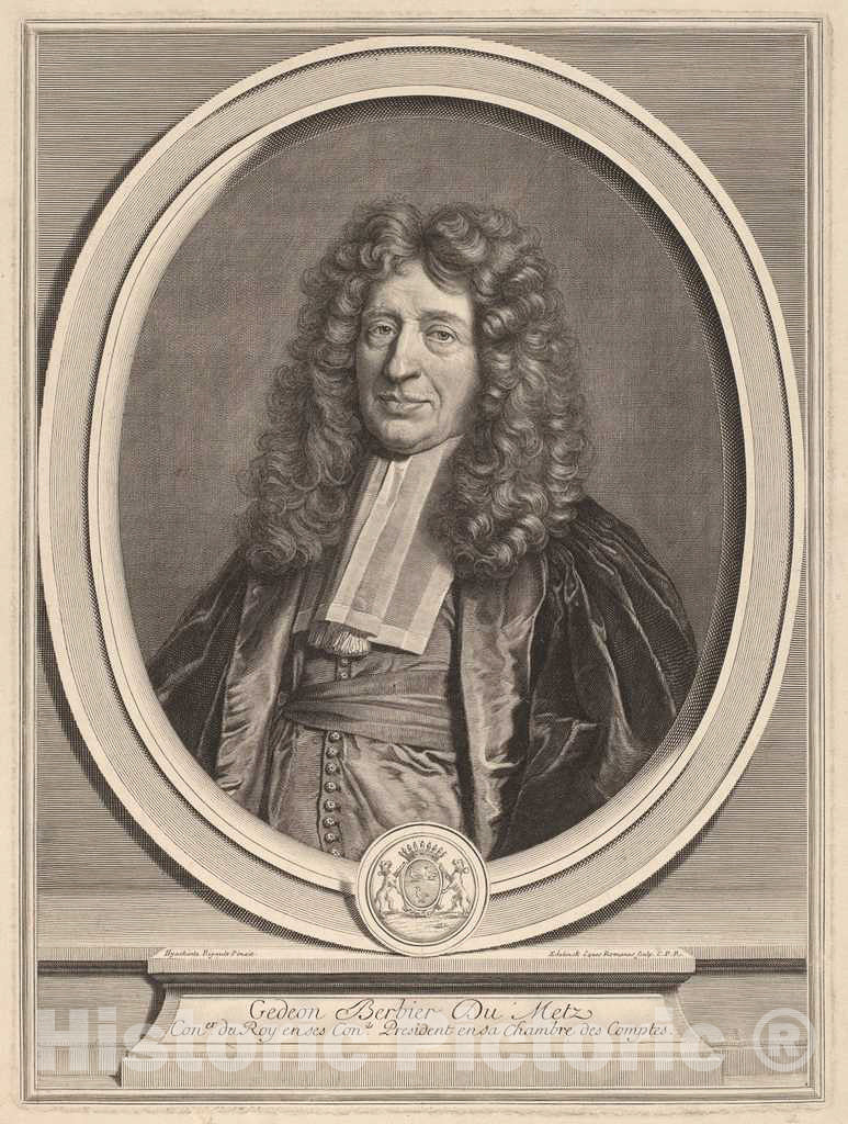Art Print : Edelinck After Hyacinthe Rigaud, Gedeon Berbier-Du Metz - Vintage Wall Art