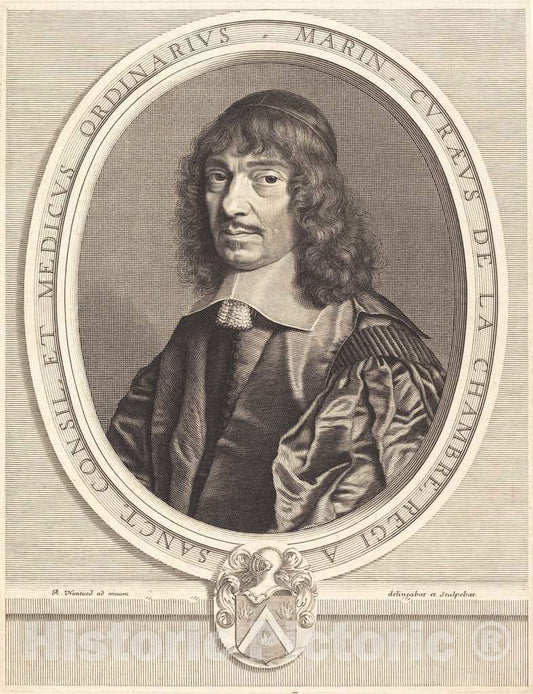 Art Print : Robert Nanteuil, Marin Cureau de la Chambre, 1656 - Vintage Wall Art