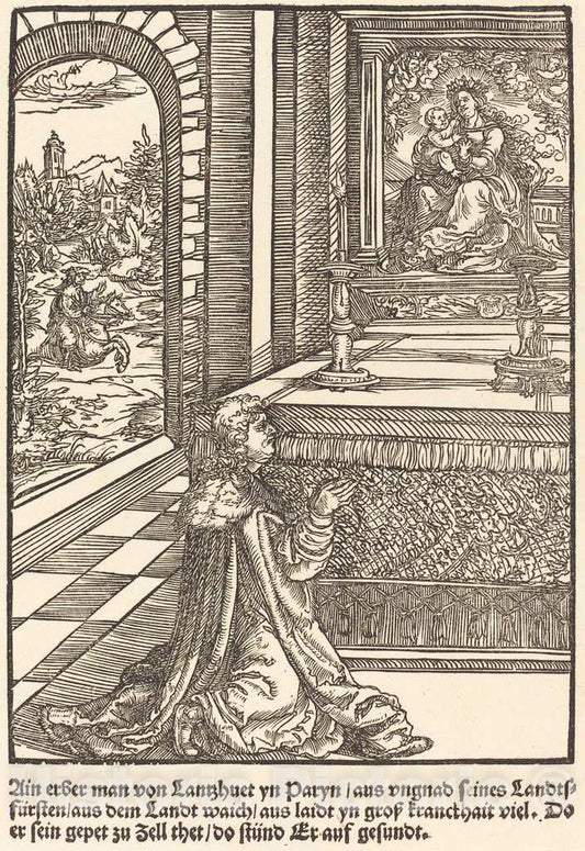 Art Print : Ain erber Man von Lanshuet, c. 1503 - Vintage Wall Art
