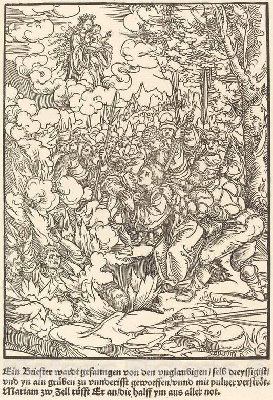 Art Print : EIN Briester wardt gefanngen, c. 1503 - Vintage Wall Art