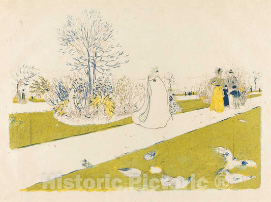 Art Print : Edouard Vuillard, The Tuileries Garden (Le Jardin des Tuileries), 1896 - Vintage Wall Art