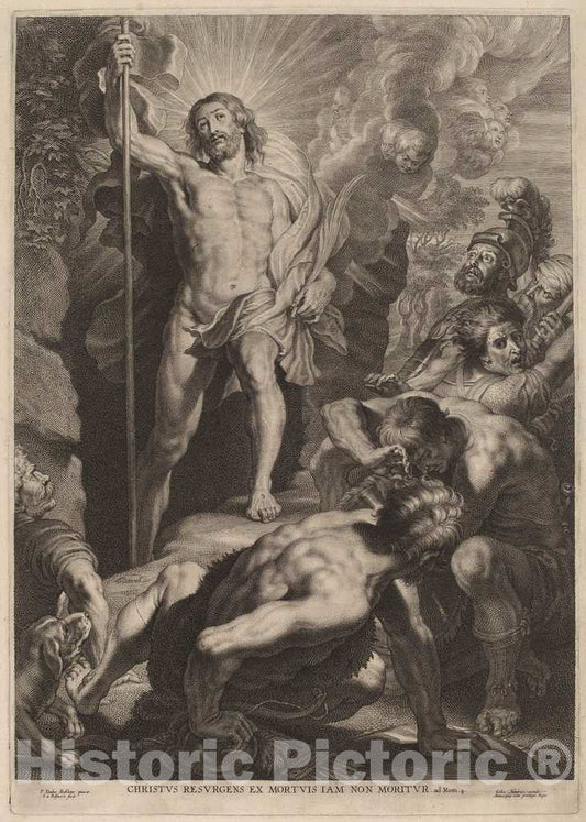 Art Print : Bolswert After Rubens, The Resurrection - Vintage Wall Art
