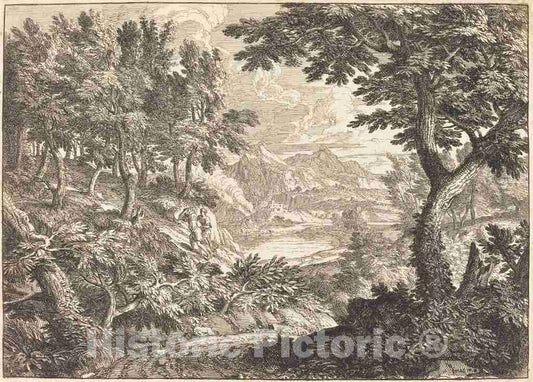 Art Print : Georges Focus, Landscape with Travelers - Vintage Wall Art
