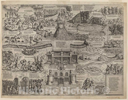 Art Print : NiccolÃ² Nelli, The Land of Cockaigne, 1564 - Vintage Wall Art