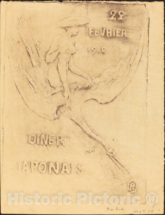 Art Print : Roche, Femme et Cygne, 22 fevrier 1912, Diner Japonaise (Woman and Bird, 22 February 1912, J, 1912 - Vintage Wall Art