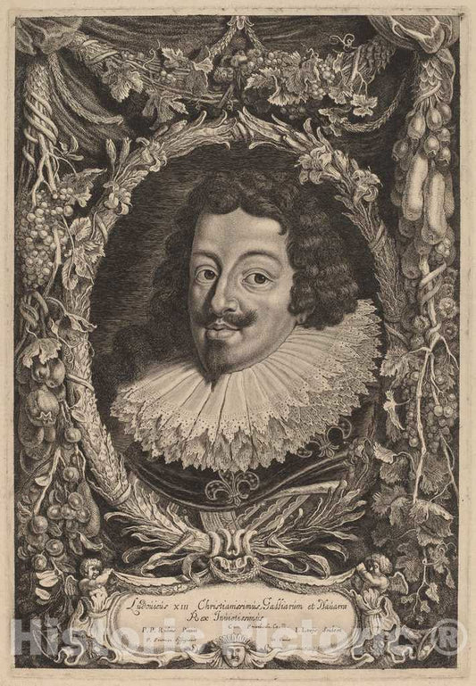 Art Print : Louis After Rubens, Louis XIII, King of France - Vintage Wall Art
