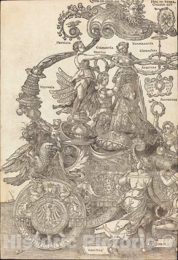 Art Print : Albrecht DÃ¼rer, The Triumphal Chariot of Maximilian I (The Great Triumphal Car) [Plate 1 of 8], 1522 - Vintage Wall Art