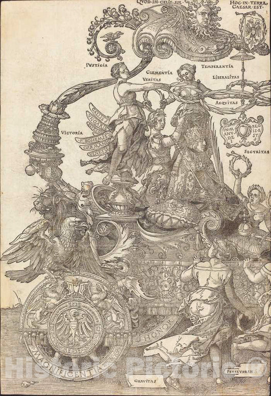 Art Print : Albrecht DÃ¼rer, The Triumphal Chariot of Maximilian I (The Great Triumphal Car) [Plate 1 of 8], 1522 - Vintage Wall Art