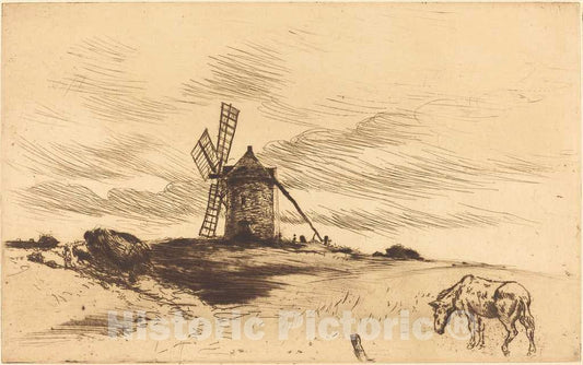 Art Print : Norbert Goeneutte, The Mill at Saint Jacut (Le Moulin de Saint Jacut) - Vintage Wall Art