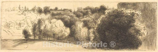 Art Print : FÃ©lix Bracquemond, The Road Leading to Bellevue, 1873 - Vintage Wall Art