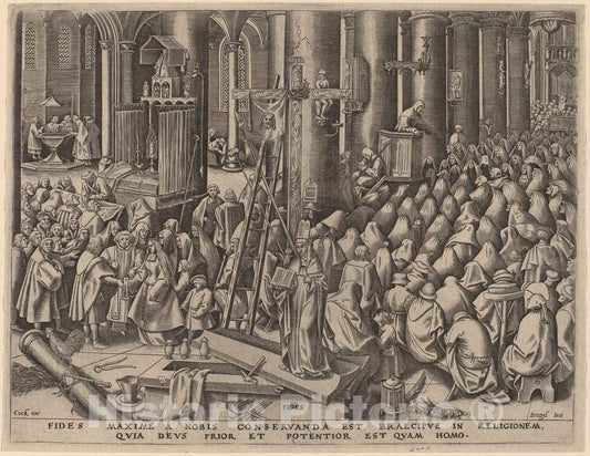 Art Print : Galle After Bruegel The Elder, Faith, 1559 - Vintage Wall Art