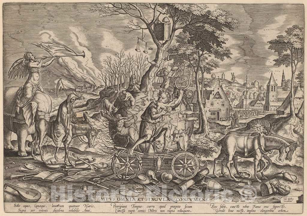 Art Print : Galle After Bruegel The Elder, The Triumph of Time - Vintage Wall Art