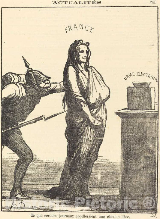 Art Print : HonorÃ© Daumier, Ce que certains journaux appeleraient, 1870 - Vintage Wall Art