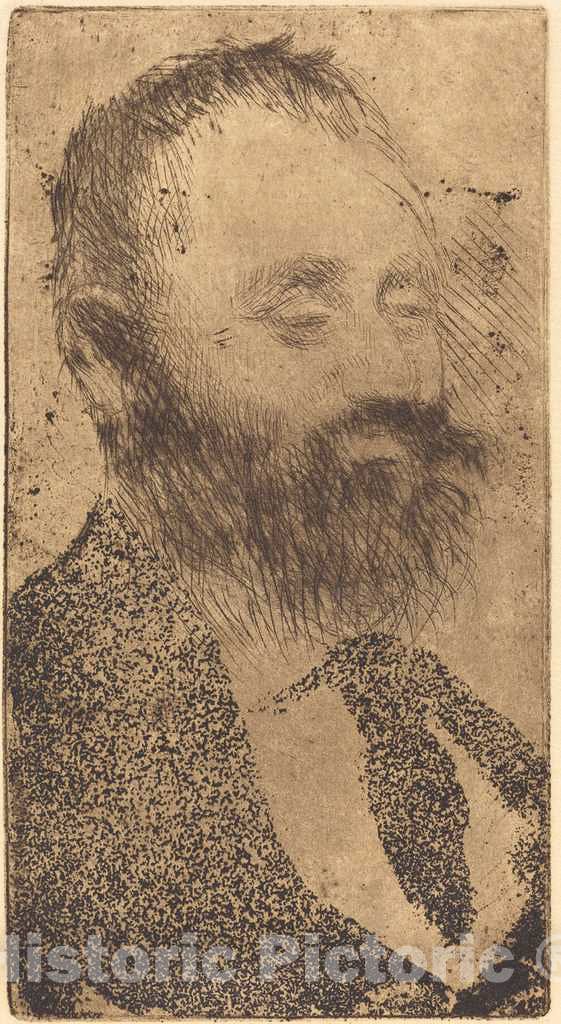 Art Print : Edgar Degas, Alphonse Hirsch, 1875 - Vintage Wall Art