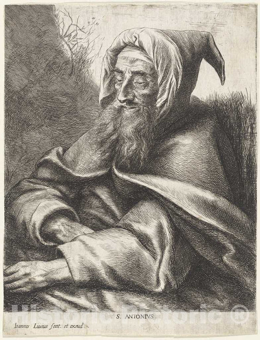 Art Print : Jan Lievens, Saint Anthony - Vintage Wall Art