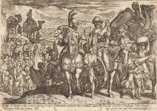 Art Print : Antonio Tempesta, Lot and His Family recalled Home by Abraham, 1613 - Vintage Wall Art