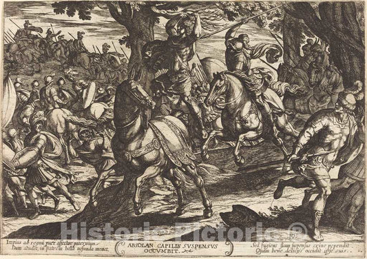 Art Print : Antonio Tempesta, Jacob Kills Absalom, Son of King David, 1613 - Vintage Wall Art