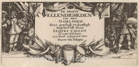 Art Print : Van Schagen After Jacques Callot, Title Page - Vintage Wall Art